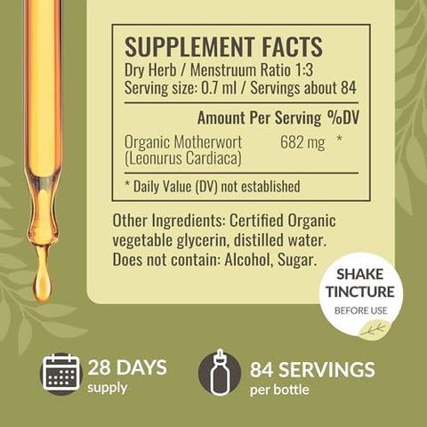 Herbamama Herbal Liquid Drops Kit - Bundle Of Motherwort Extract & Ashwagandha Tincture 2 Fl Oz - Vegan Non-Gmo Sugar & Alcohol- - 2 Pack