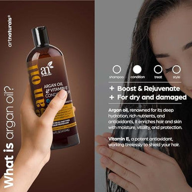 Artnaturals Argan Hair Growth Conditioner - (16 Fl Oz / 473Ml) - Sulfate - Treatment For Hair Loss Thinning & Regrowth - Men & Women - Infused With Biotin Argan Oil Keratin Caffeine