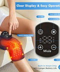 Miula Red Light Therapy & Vibration Massage Knee Brace Wireless Rechargeable With 660Nm&850Nm Light & Heating Function Relief For Knee Joint Elbow & Shoulder Pain Promotes Faster Recovery