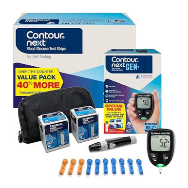 Ascensia Contour Next Gen Blood Glucose Monitor Allinone Kit With 20 Test Strips Accurate Blood Sugar Monitor Easytouse Glucose Meter Portable And Reliable Diabetes Testing Kit