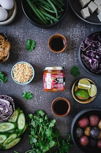 Sky Valley Sambal Oelek Chili Paste - Red Chili Paste, Made with Red Jalapenos & Garlic, Gluten Free, Vegan, Keto, USDA Organic, Non-GMO, Sambal Oelek Sauce, Chili Paste Asian - 7 Oz