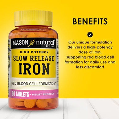 Mason Natural Slow Release Iron Unflavored 60 Count Pack Of 3