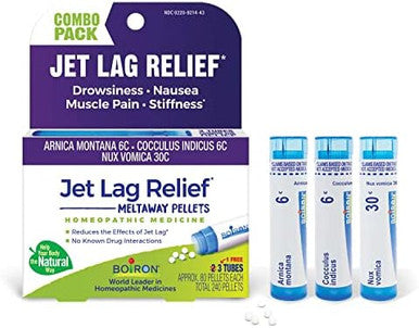 Boiron Jet Lag Relief Kit Travel Essential For Relief From Nausea Stiffness Muscle Pain And Drowsiness From Long Flights 3 Count (240 Pellets)