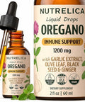 Nutrelica Oregano Oil With Garlic Extract Olive Leaf Black Seed Oil 1200Mg