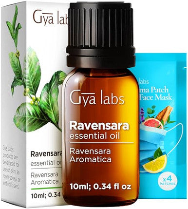 Gya Labs Ravensara Essential Oil Diffuser & Niaouli Essential Oil Diffuser Set - Aromatherapy Grade Essential Oils Set - 2X0.34 Fl Oz - Gya Labs