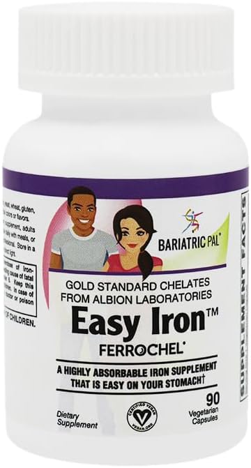 Bariatricpal Easy Iron 25Mg Capsules By Bariatricpal Highly Absorbable & Easy On Your Stomach (90Ct)