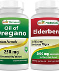 Best Naturals Oregano Oil 250 Mg & Elderberry Sambucus Nigra 5000mg