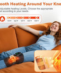 Flaremore Cordless Heated Knee Massager With Vibration Heated Knee Brace Wrap Heating Knee Pad For Knee Elbow Knee Heating Pad For Arthritis With 6 Heating Levels 3 Massage Modes&Timer (Black+White)