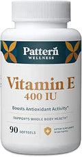 Pattern Wellness Vitamin E 400 IU Supplement Boosts Antioxidant Activity Supports Whole Body Health Fights Against Cellular Damage 3rd Party Lab Tested 90 Soft Gels
