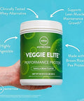 MRM Nutrition Veggie Elite Performance Protein | Vanilla Bean Flavored| Plant-Based Protein| Easy to Digest | with BCAAs| Vegan + Gluten- | Clinically Tested| Digestive enzymes | 30 Servings
