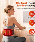 Comfytemp Cordless Red Light Therapy Massage Belt With Vibration For Back Wearable Fsa Eligible Hsa Near Infrared Lower Back Massager Portable Birthday Mothers Day s For Women Mom 660Nm & 850Nm