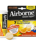 Airborne 1000Mg Vitamin C With Zinc Effervescent Tablets, Immune Support Supplement With Powerful Antioxidants Vitamins A C & E - 10 Fizzy Drink Tablets, Zesty Orange Flavor