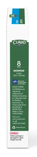 Curad White Waterproof Adhesive Pads 4 x 4 inches 4 Boxes