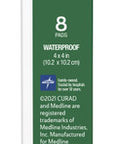Curad White Waterproof Adhesive Pads 4" x 4" Advanced Wound Care 1 Box 8 Count