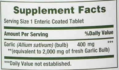 Nature's Bounty Garlic 2000Mg Tablets 120 Ea (Pack Of 4)