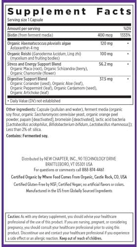 Chapter Biotin Supplement, Vegan Hair Skin And Nails Vitamins With Fermented Biotin + Astaxanthin - 60 Count