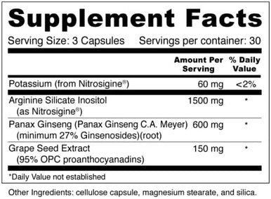 Performa Plus Natural eNoS Booster with Nitrosigine Enhanced Absorption Arginine Ginseng GSE 90 Capsules