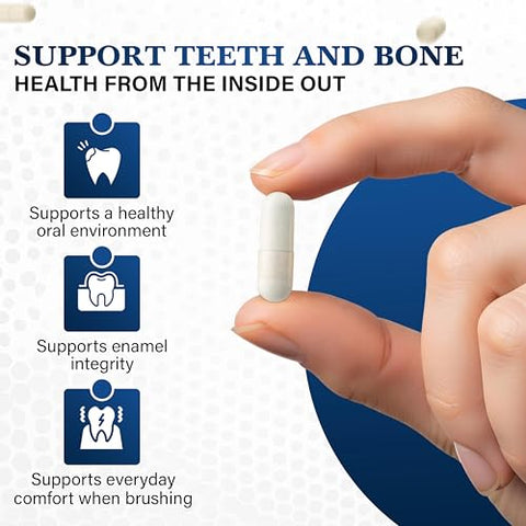 Living Well With Dr. Michelle Tooth & Bone Formula - Supplement With Calcium For Bone Strength & Tooth Enamel Support D3 K2 120 Capsules Non-Gmo Gluten-Free