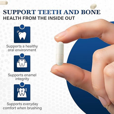 Living Well With Dr. Michelle Tooth & Bone Formula - Supplement With Calcium For Bone Strength & Tooth Enamel Support D3 K2 120 Capsules Non-Gmo Gluten-Free