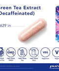 Pure Encapsulations Green Tea extract decaf 60 vegcaps