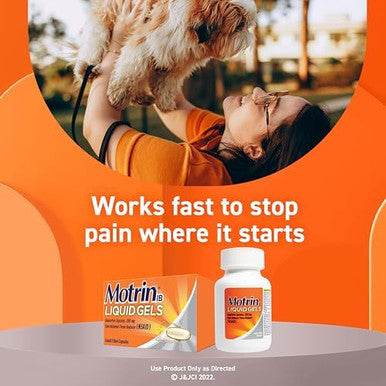 Motrin IB Liquid Gels - Pain Reliever with 200mg Ibuprofen for Muscle Aches Headache Backache Toothache Menstrual Cramps and Minor Arthritis Pain