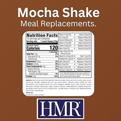 HMR 120 Meal Replacement Shake Powder ÃƒÂ¢Ã¢â€šÂ¬Ã¢â‚¬Å“ Vanilla & Mocha Flavors | 12 Servings Each | 12g Protein per Shake | Low-Calorie Nutritional Drink | Supports Healthy Weight Loss & Weight Management