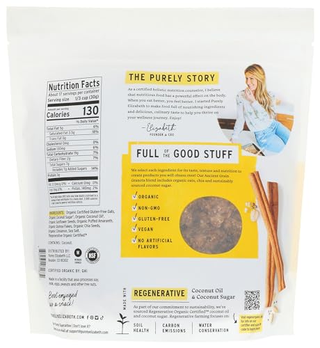 Purely Elizabeth, Granola Ancient Grain Original Value Size Organic, 18 Ounce