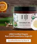 Organic Fiji, Raw Extra Virgin,Cold-Pressed, Cooking Coconut Oil with Fresh Flavor, Non-GMO, USDA Organic, 16oz