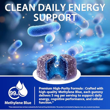 Echoes Of The Spring Methylene Blue Gummies 60 Count 5Mg Per Gummy 99.9% Pure Methylene Blue Supplement Supports Cognitive Function Mental Focus & Cellular Energy Antioxidant Support Vegan Non-Gmo Daily Supplement