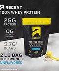 Ascent Whey + Plant Protein Powder - Unflavored 2 Lb & Chocolate 18 Servings