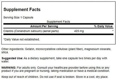 Swanson Cilantro (Coriander) 425 mg 60 Caps - 2 Pack