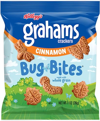 Cinnamon Graham Crackers Bug Bites, Made with Whole Grain, Delicious Snacks for the Whole Family, Stock up and Enjoy them (Pack of 20)