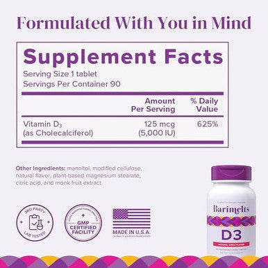 Barimelts Post-Bariatric Surgery Immunity Pack Bundle - Multivitamin With Iron, Calcium Citrate, And Vitamin D3