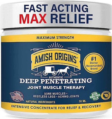 Amish Origins Joint & Muscle Ointment 7 Oz Maximum Deep Penetrating Strength All Natural Discomfort Reliever For Joint Muscle Knee Back Arthritis