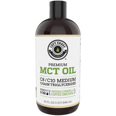 Left Coast Performance 32oz Premium MCT Oil and 16oz Unflavored MCT + Collagen Powder
