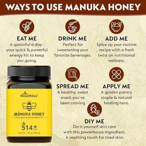 Manuka honey 514+ MGO | Manuka Honey New Zealand | Monofloral | (18 oz) /500 gm