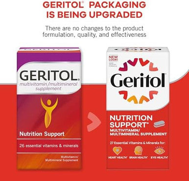 Geritol Multivitamin Supplement Contains Bvitamins Antioxidants Vitamins C E & D And Iron 27 Essential Vitamins And Minerals Gluten Nongmo No Artificial Sweeteners 40 Tablets 2 Pack