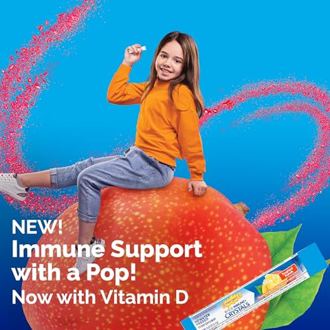 Emergen-C Kidz Immune Plus Crystals On-The-Go Immune Support Supplement With Vitamin C Vitamin D B Vitamins Zinc And Manganese Tropical Punch 28 Stick Packs