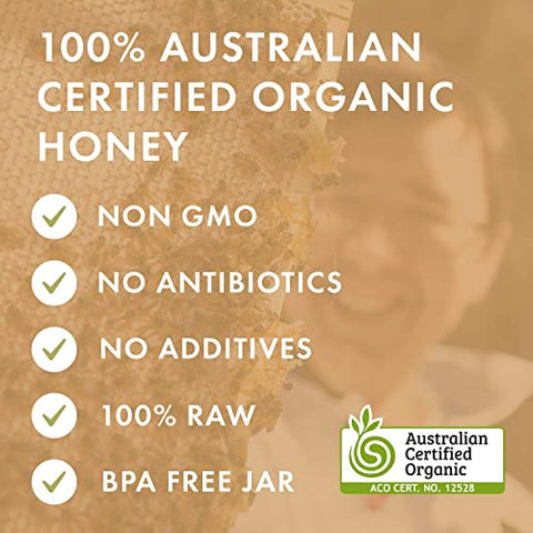 BIOSOTA Organic Manuka Honey MGO 550+ - Medical Grade Manuka Honey from Australia NPA/ULF 15+, 100% Raw Unheated Pure Honey, 8.8oz (550+) (MGO 550+)