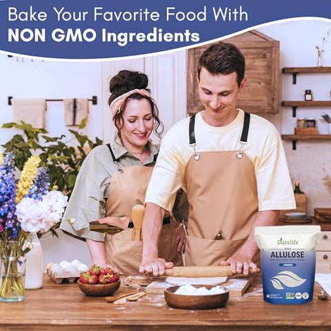 Durelife Golden Monk Fruit Sweetener 5 lb and Durelife Allulose sweetener, 1 lb 100% Pure No Erythritol powdered Sugar Substitute