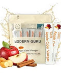 MODERN GURU Apple Cider Vinegar Packets with the Mother Ã¢â‚¬â€œ ACV Drink Sticks | 93% ACV with Ginger & Cinnamon | Sugar-Free, Supports Digestion & Detox, Low-Calorie | Travel Size On-the-Go Packets (21 Count)