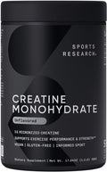 Sports Research Creatine Monohydrate - Gain Lean Muscle Improve Performance And Strength And Support Workout Recovery - 5 G Micronized Creatine - 1.1Lbs