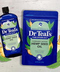 Dr Teal's Pure Epsom Salt, Cannabis Sativa Hemp Seed Oil, 3 lb (Pack of 4)