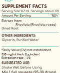 Rhodiola B120 Alcohol-Free Herbal Extract Tincture, Concentrated Liquid Drops Natural Rhodiola (Rhodiola Rosea) Dried Root (4 fl oz)