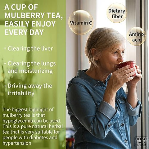 DOZO Natural Mulberry Leaf Tea Mulberry Leaves Tea 14.1oz/400g Sun-Dried Premium Mulberries Loose Leaves Sang Ye Healthy Herbal Tea Sugar Free Caffeine Free No Additives Ã¦Â¡â€˜Ã¥ÂÂ¶Ã¨Å’Â¶ Ã¦Â¡â€˜Ã¨â€˜â€°Ã¨Å’Â¶