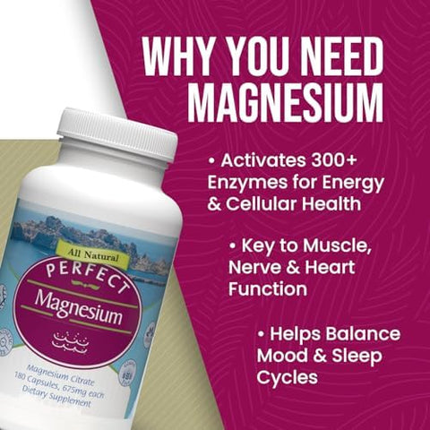 Perfect Magnesium Citrate 180 Vegetable Capsules