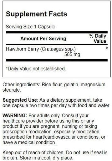 Swanson Hawthorn Berry - Antioxidant Circulation Support (250 Capsules 565 mg Each) (2 Pack)