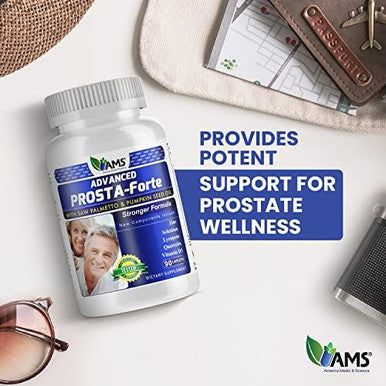 America Medic & Science Advanced Prosta-Forte (90 Caplets) Prostate Supplement For Men Dietary Pills With Saw Palmetto Extract, Vitamin D3, Zinc, And Pumpkin Seed Oil For Enhanced Prostate Health