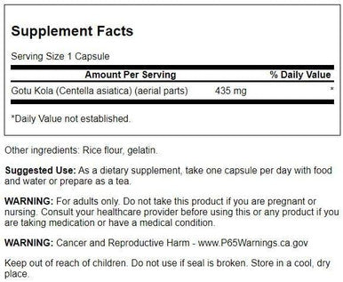 Swanson Gotu Kola 435 Milligrams 60 Capsules (3 Pack)
