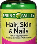 Spring Valley Hair Skin and Nails BiotinCollagenGelatin 240 Caplets